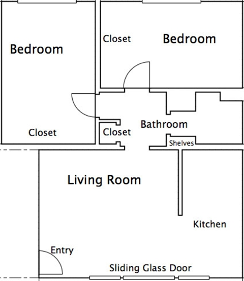 glenwoodgarden2x1 850sqft floor plan